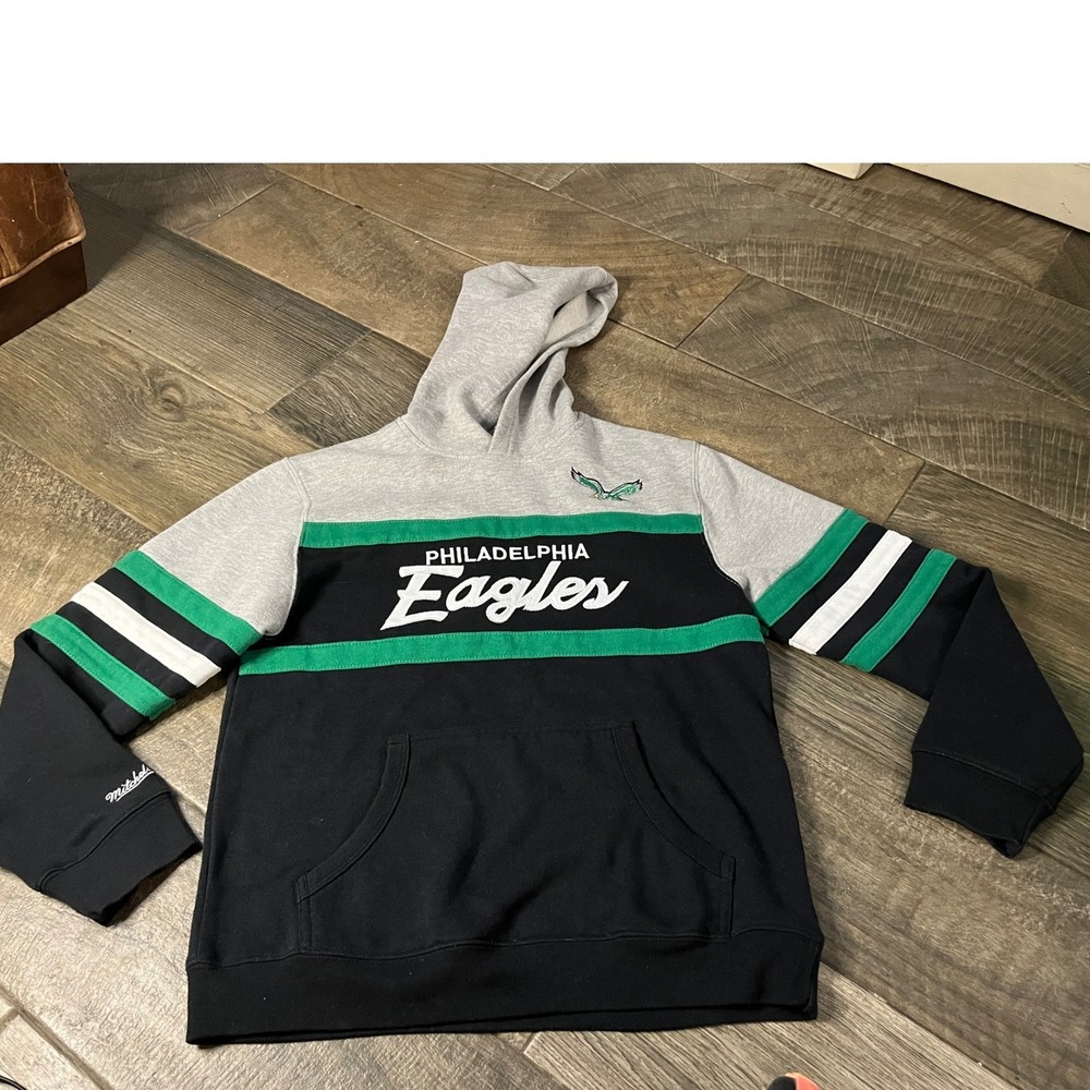 Mitchell & Ness Philadelphia Eagles Throwbacks Hoodie Boys 14/16 Black Grey